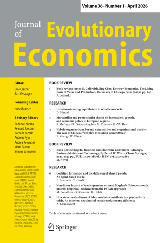 Journal of Evolutionary Economics cover